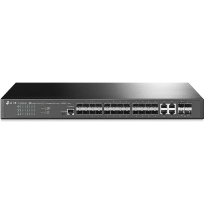 Управляемый коммутатор TP-LINK SG3428XF JETSTREAM уровня 2+ с 20 гигабитными портами SFP, 4 портами SFP+ и 4 комбинированными портами SFP/RJ45